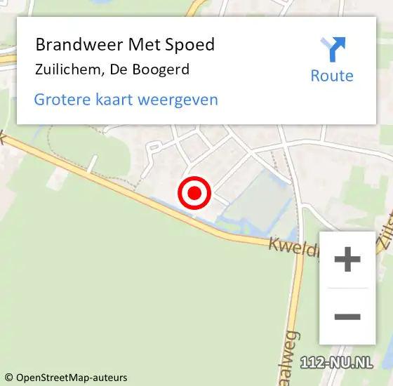 Locatie op kaart van de 112 melding: Brandweer Met Spoed Naar Zuilichem, De Boogerd op 16 augustus 2022 10:46