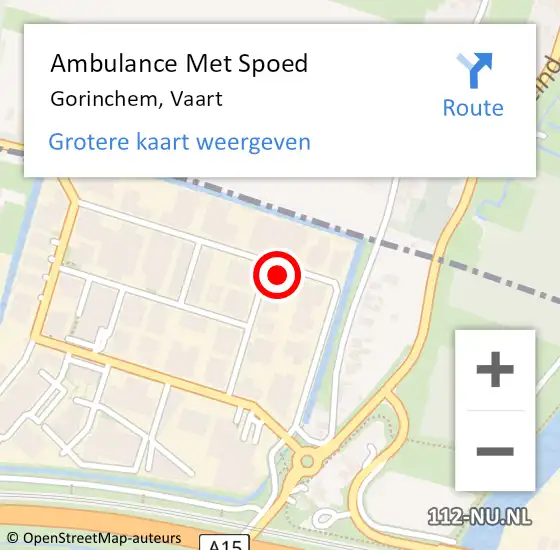 Locatie op kaart van de 112 melding: Ambulance Met Spoed Naar Gorinchem, Vaart op 16 augustus 2022 11:09