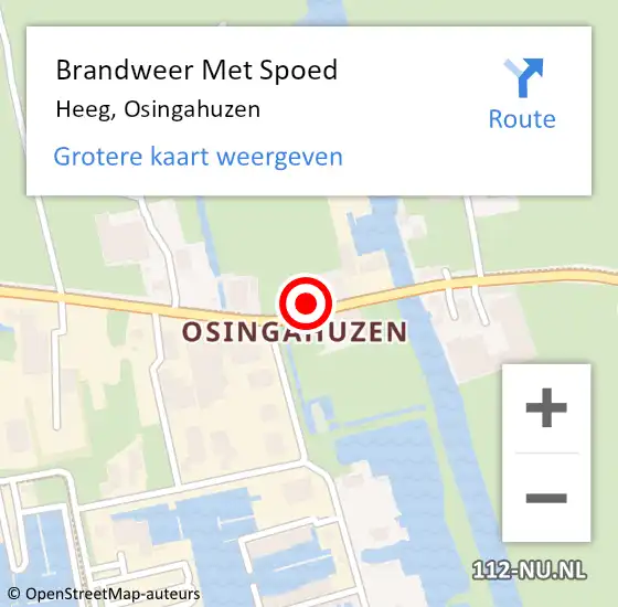 Locatie op kaart van de 112 melding: Brandweer Met Spoed Naar Heeg, Osingahuzen op 16 augustus 2022 11:22