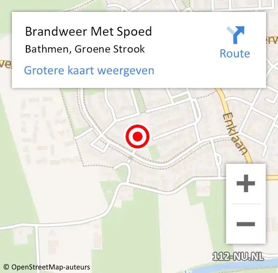 Locatie op kaart van de 112 melding: Brandweer Met Spoed Naar Bathmen, Groene Strook op 16 augustus 2022 12:27