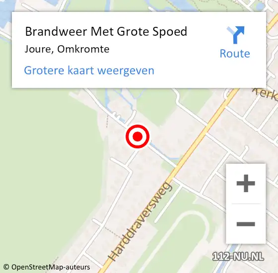 Locatie op kaart van de 112 melding: Brandweer Met Grote Spoed Naar Joure, Omkromte op 16 augustus 2022 13:12