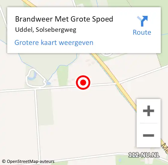 Locatie op kaart van de 112 melding: Brandweer Met Grote Spoed Naar Uddel, Solsebergweg op 16 augustus 2022 13:44