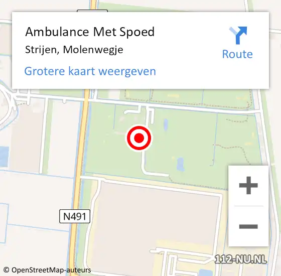 Locatie op kaart van de 112 melding: Ambulance Met Spoed Naar Strijen, Molenwegje op 16 augustus 2022 13:48