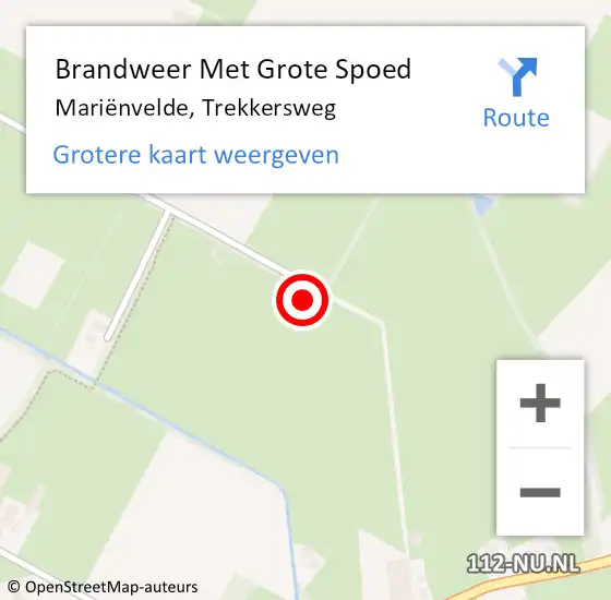 Locatie op kaart van de 112 melding: Brandweer Met Grote Spoed Naar Mariënvelde, Trekkersweg op 16 augustus 2022 14:27