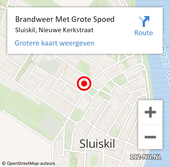 Locatie op kaart van de 112 melding: Brandweer Met Grote Spoed Naar Sluiskil, Nieuwe Kerkstraat op 16 augustus 2022 14:29
