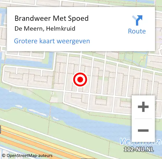 Locatie op kaart van de 112 melding: Brandweer Met Spoed Naar De Meern, Helmkruid op 16 augustus 2022 14:31