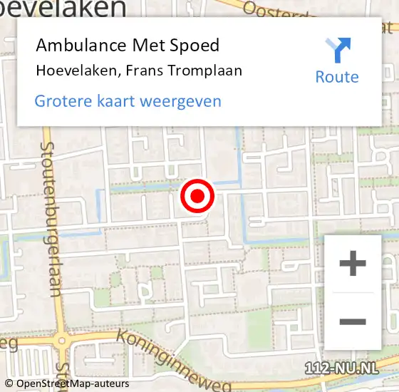 Locatie op kaart van de 112 melding: Ambulance Met Spoed Naar Hoevelaken, Frans Tromplaan op 16 augustus 2022 14:49