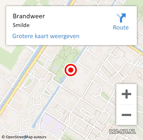 Locatie op kaart van de 112 melding: Brandweer Smilde op 16 augustus 2022 14:57