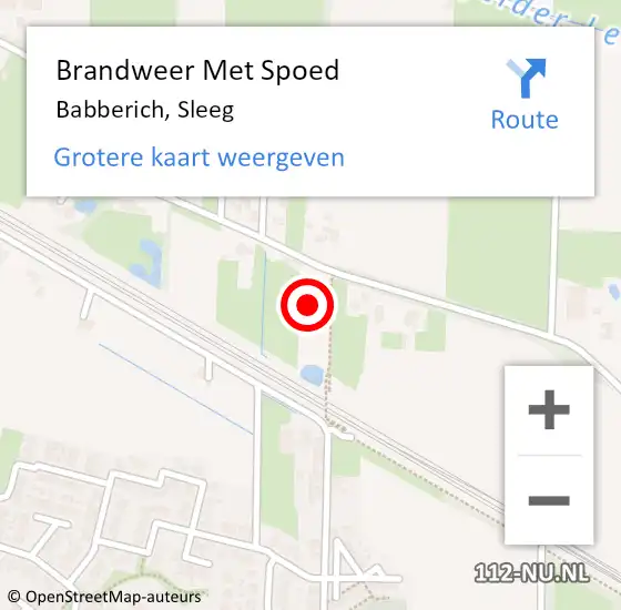 Locatie op kaart van de 112 melding: Brandweer Met Spoed Naar Babberich, Sleeg op 16 augustus 2022 15:03