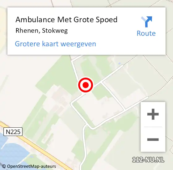 Locatie op kaart van de 112 melding: Ambulance Met Grote Spoed Naar Rhenen, Stokweg op 16 augustus 2022 15:05