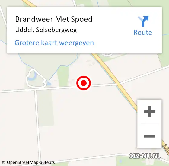 Locatie op kaart van de 112 melding: Brandweer Met Spoed Naar Uddel, Solsebergweg op 16 augustus 2022 15:58