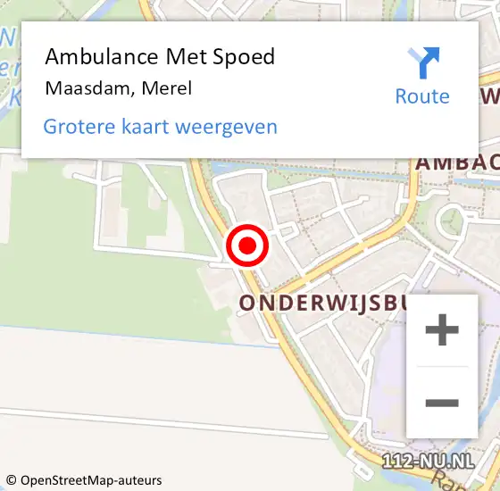 Locatie op kaart van de 112 melding: Ambulance Met Spoed Naar Maasdam, Merel op 16 augustus 2022 17:54