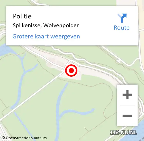 Locatie op kaart van de 112 melding: Politie Spijkenisse, Wolvenpolder op 16 augustus 2022 18:06