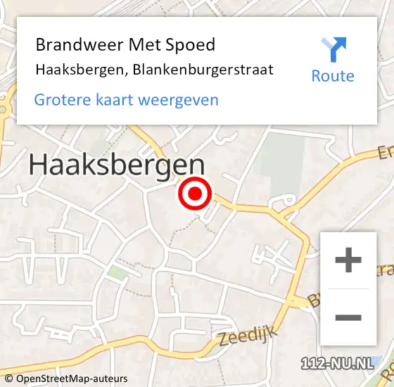 Locatie op kaart van de 112 melding: Brandweer Met Spoed Naar Haaksbergen, Blankenburgerstraat op 16 augustus 2022 18:38