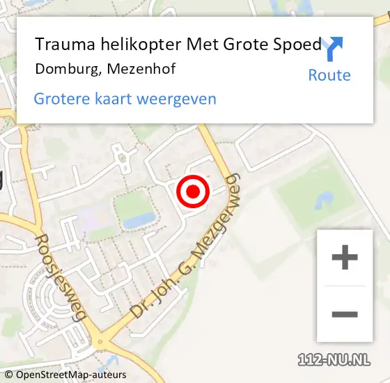 Locatie op kaart van de 112 melding: Trauma helikopter Met Grote Spoed Naar Domburg, Mezenhof op 16 augustus 2022 19:21