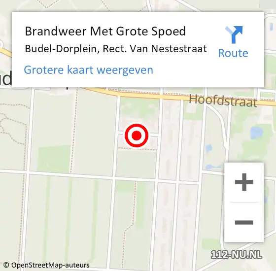 Locatie op kaart van de 112 melding: Brandweer Met Grote Spoed Naar Budel-Dorplein, Rect. Van Nestestraat op 16 augustus 2022 20:36