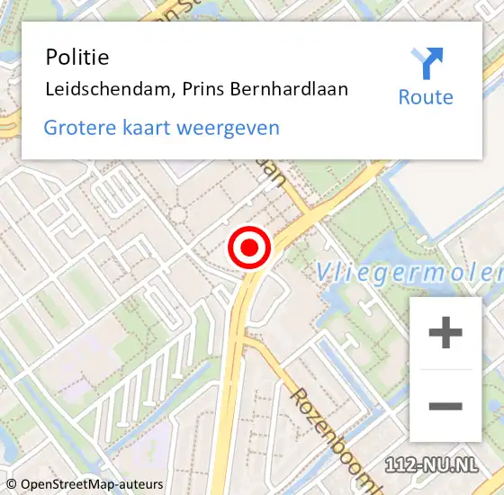 Locatie op kaart van de 112 melding: Politie Leidschendam, Prins Bernhardlaan op 16 augustus 2022 20:41