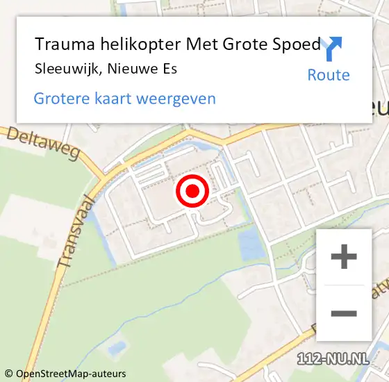 Locatie op kaart van de 112 melding: Trauma helikopter Met Grote Spoed Naar Sleeuwijk, Nieuwe Es op 16 augustus 2022 21:19