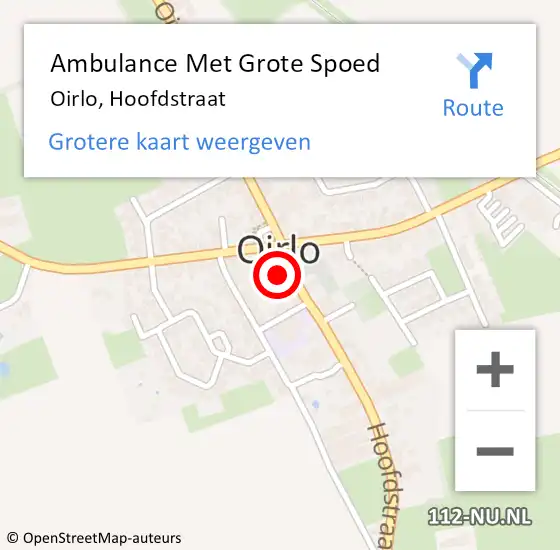 Locatie op kaart van de 112 melding: Ambulance Met Grote Spoed Naar Oirlo, Hoofdstraat op 26 juli 2014 16:17