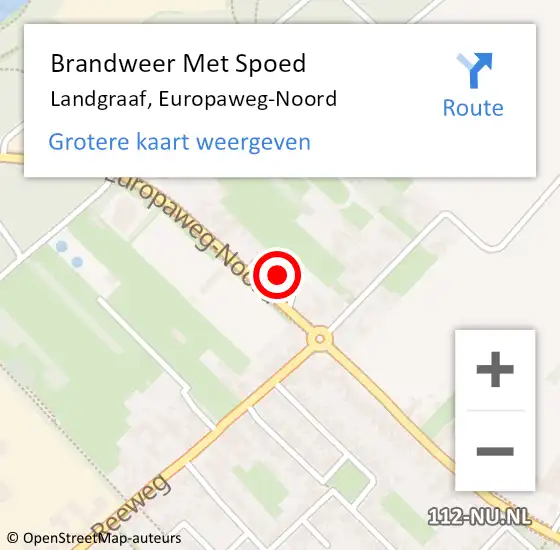Locatie op kaart van de 112 melding: Brandweer Met Spoed Naar Landgraaf, Europaweg-Noord op 16 augustus 2022 22:47
