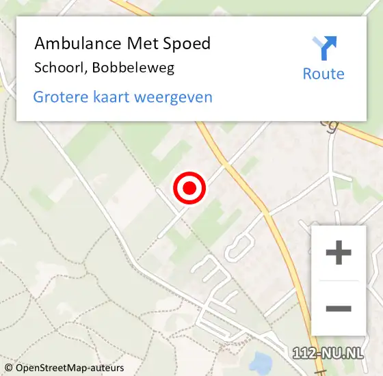 Locatie op kaart van de 112 melding: Ambulance Met Spoed Naar Schoorl, Bobbeleweg op 16 augustus 2022 23:49