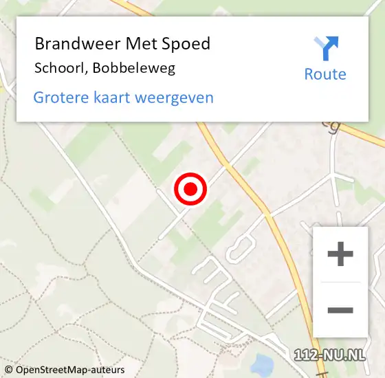 Locatie op kaart van de 112 melding: Brandweer Met Spoed Naar Schoorl, Bobbeleweg op 17 augustus 2022 00:19