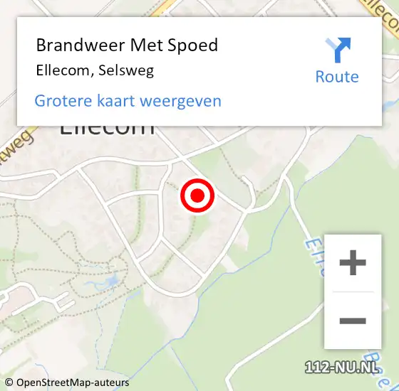 Locatie op kaart van de 112 melding: Brandweer Met Spoed Naar Ellecom, Selsweg op 17 augustus 2022 00:59