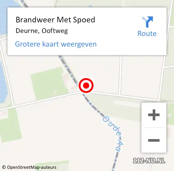 Locatie op kaart van de 112 melding: Brandweer Met Spoed Naar Deurne, Ooftweg op 17 augustus 2022 01:32