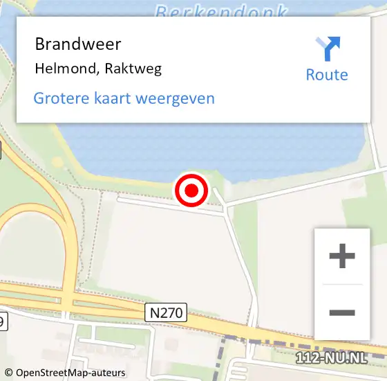 Locatie op kaart van de 112 melding: Brandweer Helmond, Raktweg op 17 augustus 2022 01:44