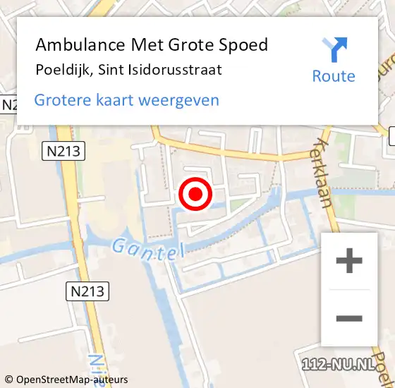 Locatie op kaart van de 112 melding: Ambulance Met Grote Spoed Naar Poeldijk, Sint Isidorusstraat op 17 augustus 2022 03:13