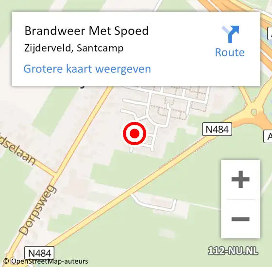 Locatie op kaart van de 112 melding: Brandweer Met Spoed Naar Zijderveld, Santcamp op 17 augustus 2022 06:23