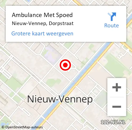 Locatie op kaart van de 112 melding: Ambulance Met Spoed Naar Nieuw-Vennep, Dorpstraat op 17 augustus 2022 07:36