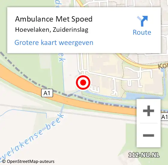 Locatie op kaart van de 112 melding: Ambulance Met Spoed Naar Hoevelaken, Zuiderinslag op 17 augustus 2022 07:56