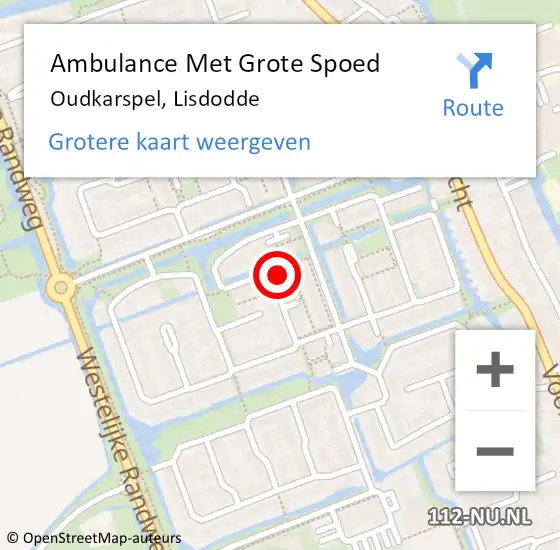 Locatie op kaart van de 112 melding: Ambulance Met Grote Spoed Naar Oudkarspel, Lisdodde op 17 augustus 2022 07:59