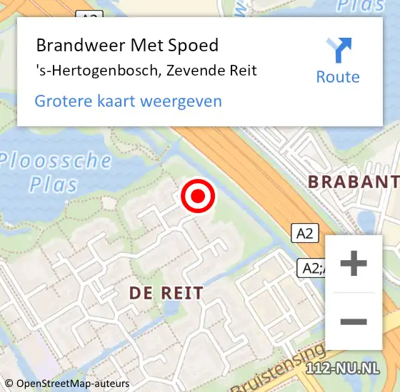 Locatie op kaart van de 112 melding: Brandweer Met Spoed Naar 's-Hertogenbosch, Zevende Reit op 17 augustus 2022 09:40