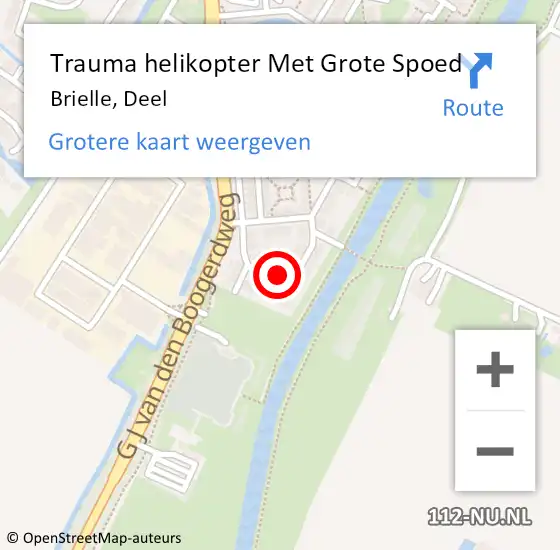 Locatie op kaart van de 112 melding: Trauma helikopter Met Grote Spoed Naar Brielle, Deel op 17 augustus 2022 10:02