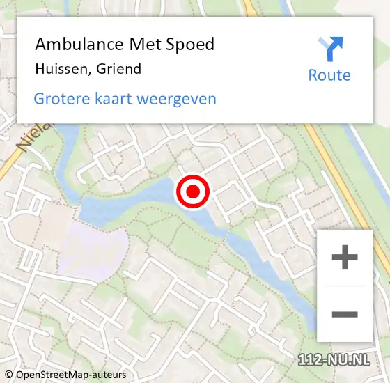 Locatie op kaart van de 112 melding: Ambulance Met Spoed Naar Huissen, Griend op 17 augustus 2022 10:10