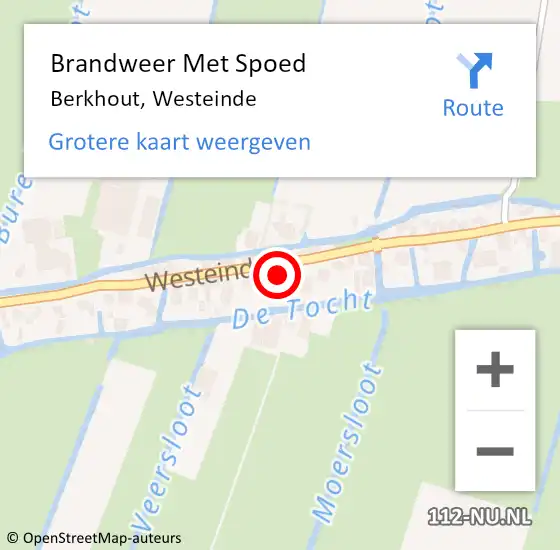 Locatie op kaart van de 112 melding: Brandweer Met Spoed Naar Berkhout, Westeinde op 17 augustus 2022 11:26