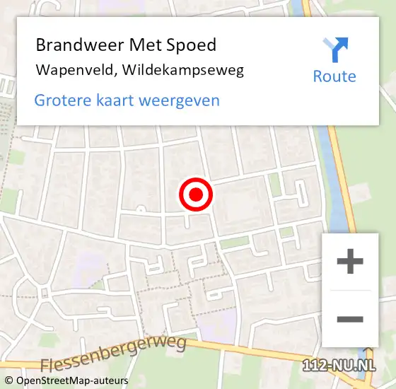 Locatie op kaart van de 112 melding: Brandweer Met Spoed Naar Wapenveld, Wildekampseweg op 17 augustus 2022 11:42