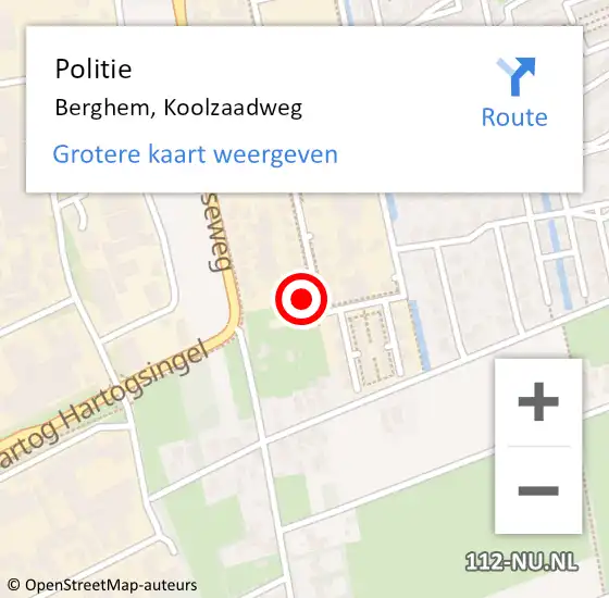 Locatie op kaart van de 112 melding: Politie Berghem, Koolzaadweg op 17 augustus 2022 11:49