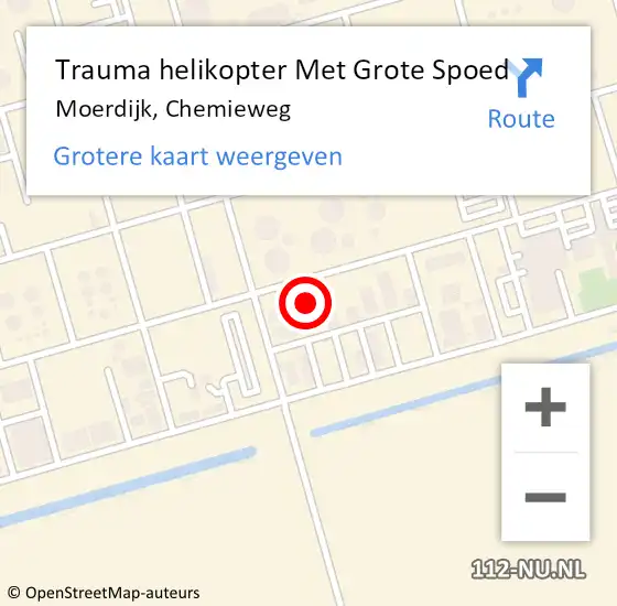Locatie op kaart van de 112 melding: Trauma helikopter Met Grote Spoed Naar Moerdijk, Chemieweg op 17 augustus 2022 12:55
