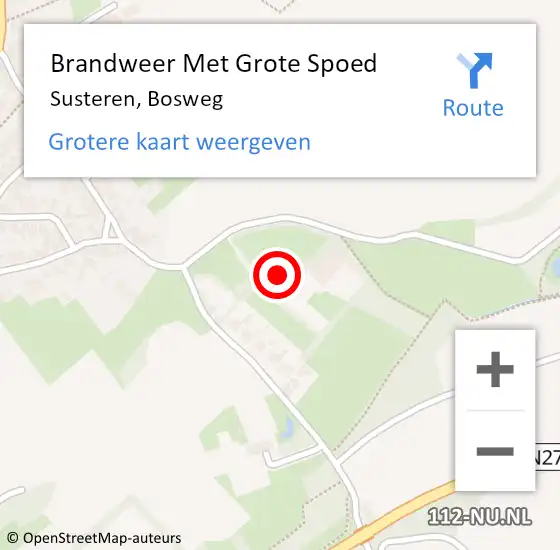 Locatie op kaart van de 112 melding: Brandweer Met Grote Spoed Naar Susteren, Bosweg op 17 augustus 2022 13:01