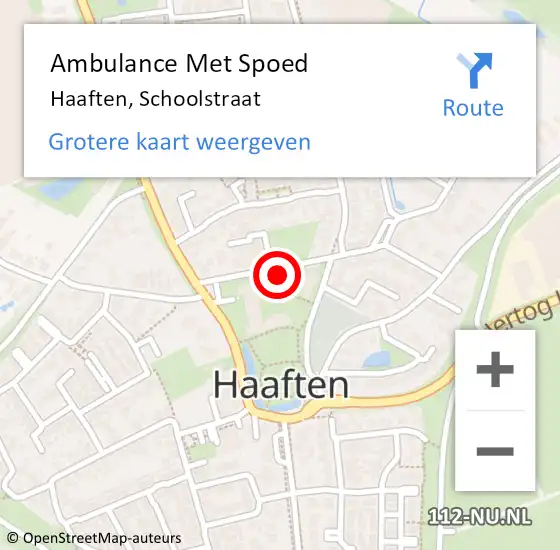 Locatie op kaart van de 112 melding: Ambulance Met Spoed Naar Haaften, Schoolstraat op 17 augustus 2022 13:10