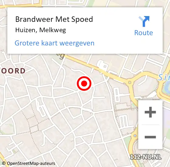 Locatie op kaart van de 112 melding: Brandweer Met Spoed Naar Huizen, Melkweg op 17 augustus 2022 13:47