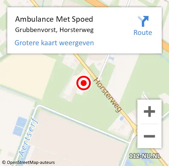 Locatie op kaart van de 112 melding: Ambulance Met Spoed Naar Grubbenvorst, Horsterweg op 26 juli 2014 17:43