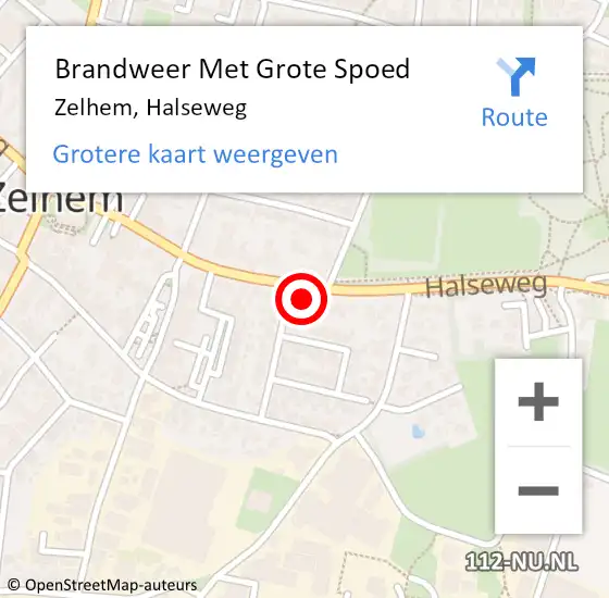 Locatie op kaart van de 112 melding: Brandweer Met Grote Spoed Naar Zelhem, Halseweg op 17 augustus 2022 15:02