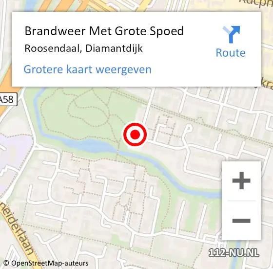 Locatie op kaart van de 112 melding: Brandweer Met Grote Spoed Naar Roosendaal, Diamantdijk op 17 augustus 2022 15:04