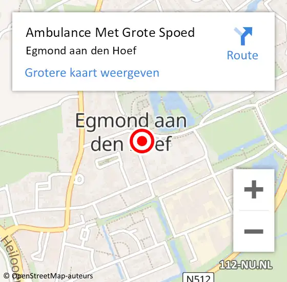 Locatie op kaart van de 112 melding: Ambulance Met Grote Spoed Naar Egmond aan den Hoef op 17 augustus 2022 15:14