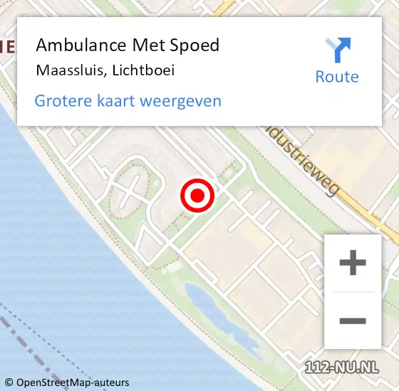 Locatie op kaart van de 112 melding: Ambulance Met Spoed Naar Maassluis, Lichtboei op 17 augustus 2022 15:22