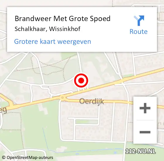 Locatie op kaart van de 112 melding: Brandweer Met Grote Spoed Naar Schalkhaar, Wissinkhof op 26 juli 2014 17:55